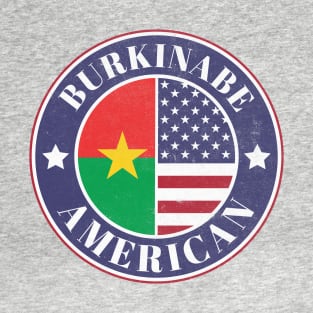 Proud Burkinabe-American Badge - Burkina Faso Flag T-Shirt